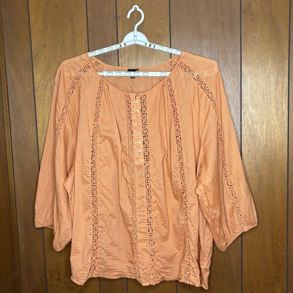 Torrid Blouse Women's 5 Sienna Boho Peasant Crochet Lace Cottagecore Fairy Gauze